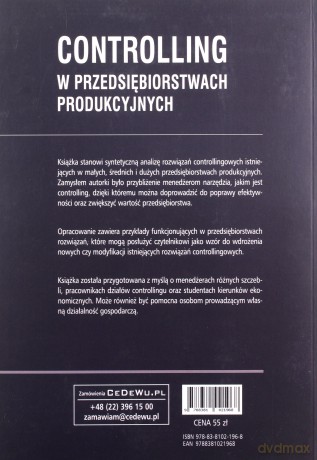 Controlling w przedsiębiorstwach produkcyjnych - Elżbieta Janczyk-Strzała [KSIĄŻKA]