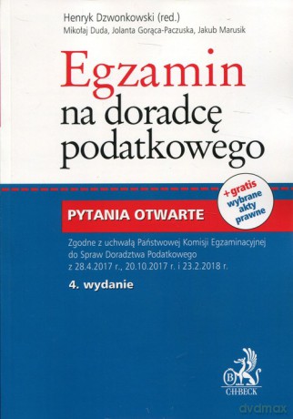 Egzamin na doradcę podatkowego Pytania otwarte [KSIĄŻKA]