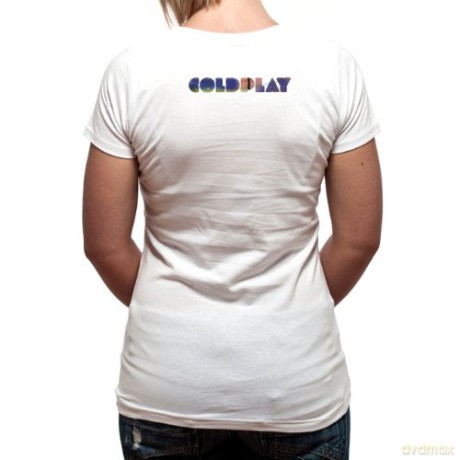 Coldplay: Multi Coloured Every Teardrop,White, Women (L) [T-SHIRT]