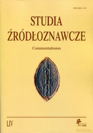 Studia źródłoznawcze (Tom 54) [KSIĄŻKA]