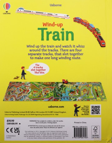 Wind-up train book with slot-together tracks and a model train - Fiona Watt [KSIĄŻKA]