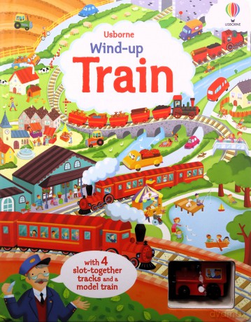 Wind-up train book with slot-together tracks and a model train - Fiona Watt [KSIĄŻKA]