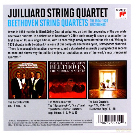 Juilliard String Quartet: Juilliard String Quartet - The Beethoven Quartets 1964 - 1970 [9CD]