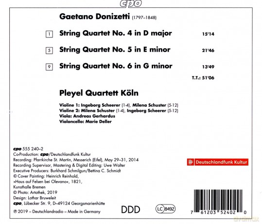 Pleyel Quartett Koln: Gaetano Donizetti: String Quartets 4-6 [CD]