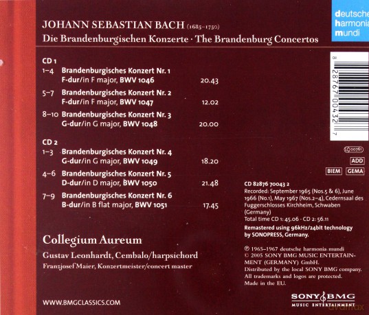 Collegium Aureum: Bach: die Brandenburgischen Konzerte [2CD]