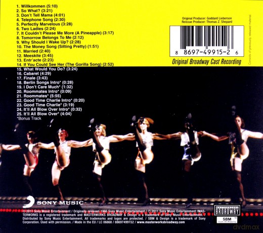 Cabaret soundtrack (Kabaret) (Original Cast Recording) [CD]
