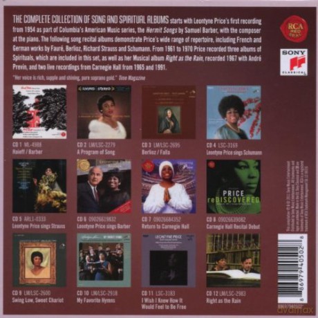 Price, Leontyne: Leontyne Price - The Complete Album Collection of Songs and Spirituals [12CD]