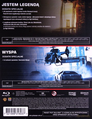 Jestem legendą / Wyspa BOX [2Blu-Ray]