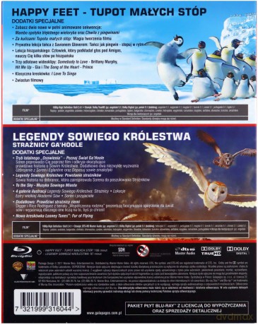 Legendy sowiego królestwa: Strażnicy Ga'Hoole / Happy Feet: Tupot małych stóp BOX [2Blu-Ray]
