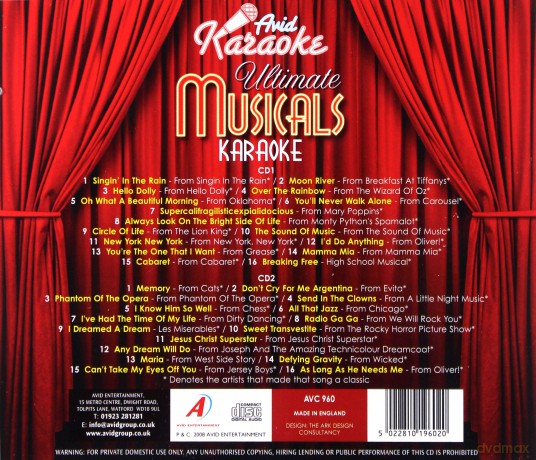 Ultimate Musicals Karaoke [2CD]