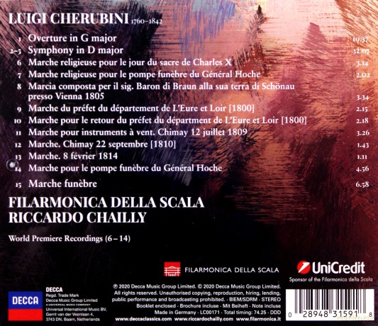 Riccardo Chailly: Cherubini Discoveries [CD]