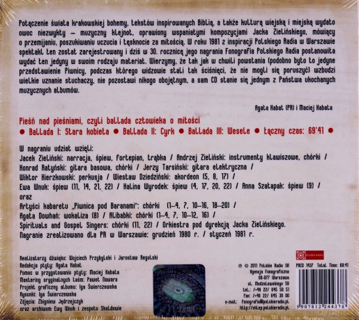 Skaldowie i Jacek Zieliński: Pieśń nad pieśniami, czyli ballada człowieka o miłości (digipack) [CD]