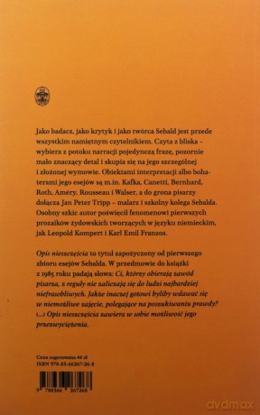 Opis nieszczęścia. Eseje o literaturze - W.G. Sebald [KSIĄŻKA]