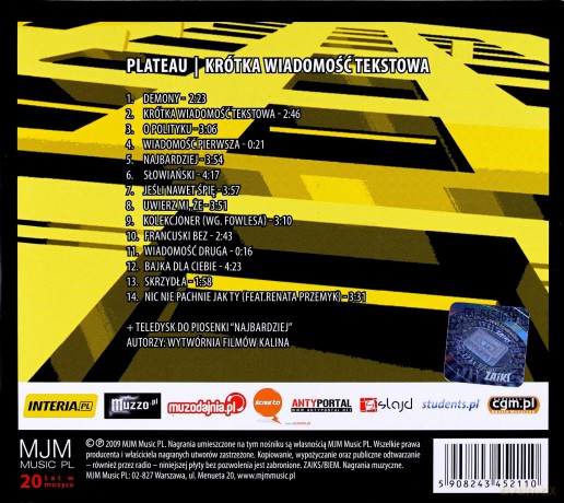 Plateau: Krótka wiadomość tekstowa [CD]