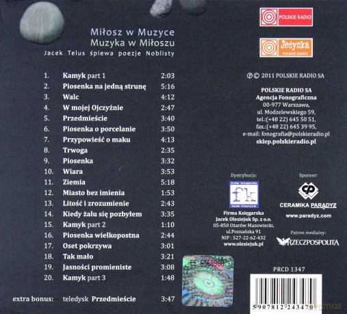 Jacek Telus: Miłosz w Muzyce, Muzyka w Miłoszu  (digipack) [CD]