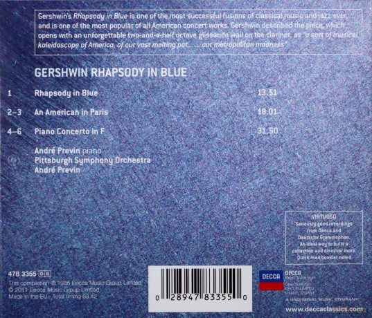 Gershwin: Rhapsody in Blue (Virtuoso series) [CD]