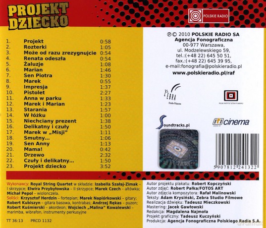 Projekt Dziecko, Czyli Ojciec Potrzebny Od Zaraz soundtrack [CD]