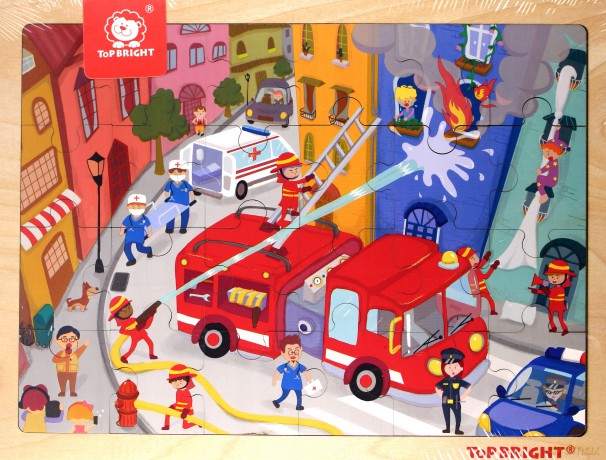 Puzzle drewniane Strażacy [PUZZLE]