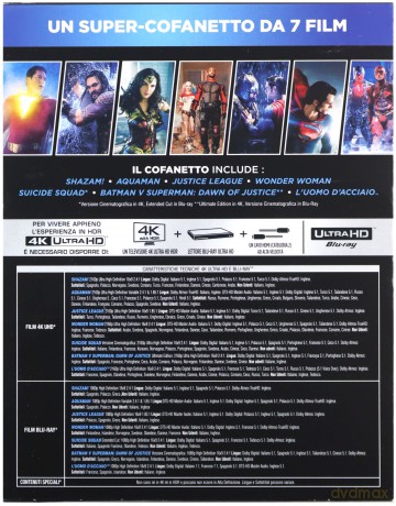 DC 7-Film Collection: Man of Steel / Batman v Superman: Dawn of Justice / Suicide Squad / Wonder Woman / Justice League / Aquaman / Shazam! [BOX] [7xBlu-Ray 4K]+[7xBlu-Ray]
