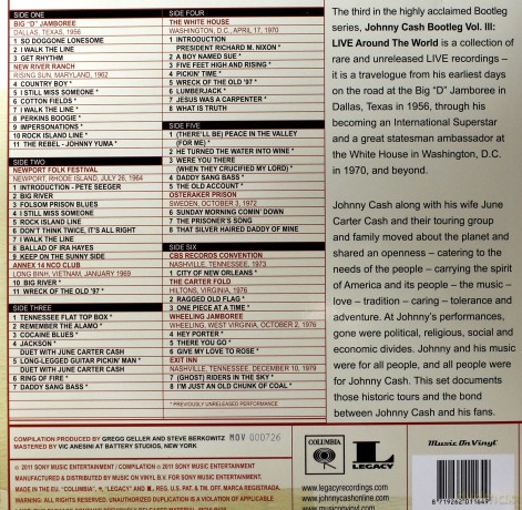 Johnny Cash: Bootleg 3: Live Around The World [3xWinyl]