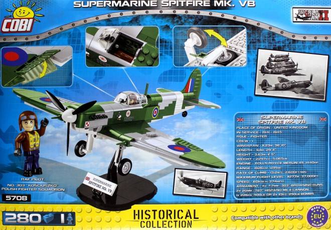 Supermarine Spitfire Mk. VB - myśliwiec brytyjski [KLOCKI]