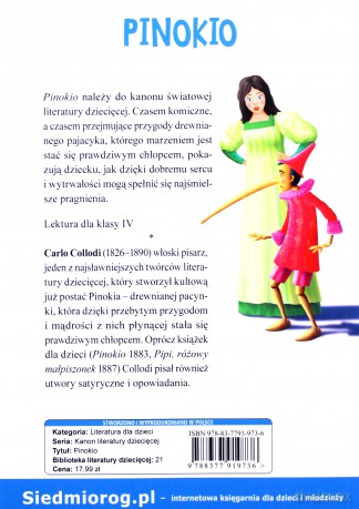 Pinokio - Carlo Collodi [KSIĄŻKA]