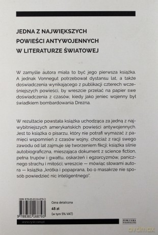 Rzeźnia numer pięć (okł. twarda) - Kurt Vonnegut [KSIĄŻKA]