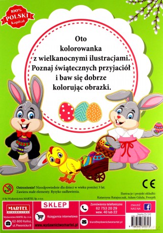 Wielkanoc z brokatowymi naklejkami kolorowanka - Katarzyna Ratajszczak [KSIĄŻKA]