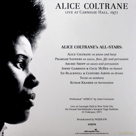 Alice Coltrane: Africa Live At The Carnegie Hall 1971 [Winyl]