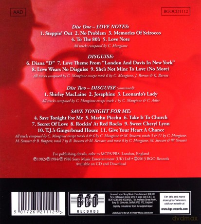 Chuck Mangione: Love Notes/Disguise [2CD]