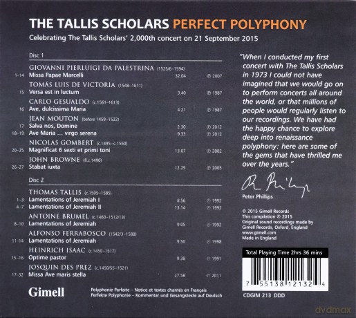 Tallis Scholarsphillips: Perfect Polyphony [2CD]