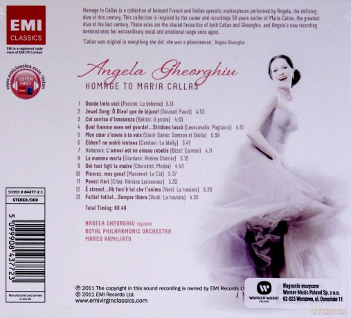 Angela Gheorghiu: Homage To Maria Callas [CD]
