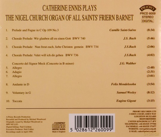 Catherine Ennis: The Nigel Church Organ Of All Saints Friern Barnet. North London [CD]