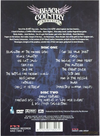 Black Country Communion: Live Over Europe (digipack) [2DVD]