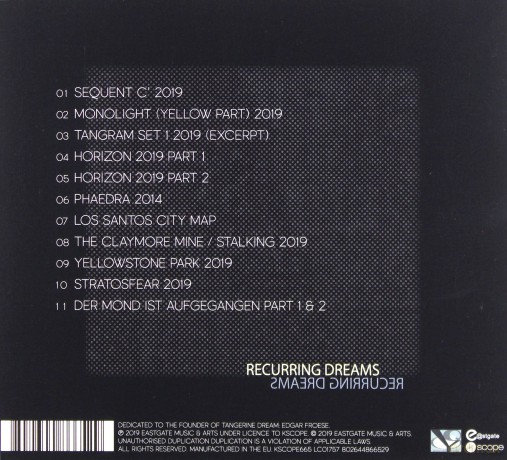 Tangerine Dream: Recurring Dreams (digipack) [CD]
