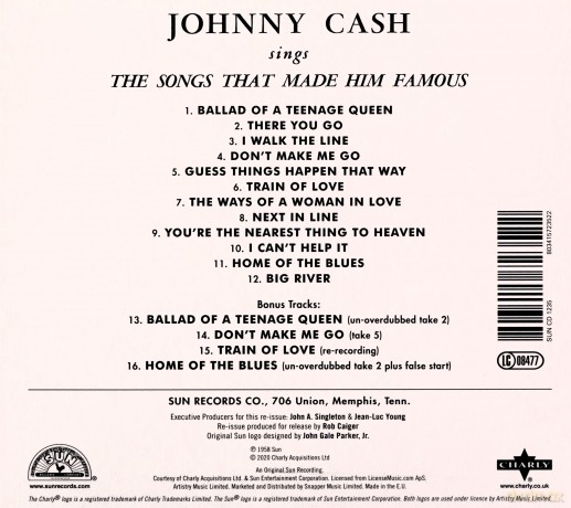 Johnny Cash: Sings The Songs That Made Him Famous (digipack) [CD]