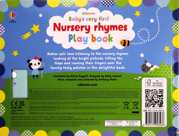 Baby's very first nursery rhymes playbook - Fiona Watt [KSIĄŻKA]