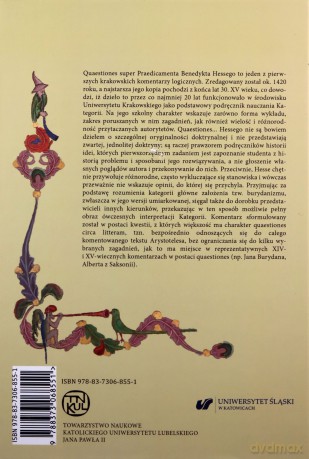 Benedykta Hessego Komentarz do Kategorii Arystotelesa Część 1 - Hanna Wojtczak [KSIĄŻKA]