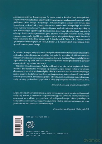 Prawnokarne granice nowatorskiej interwencji medycznej - Małgorzata Gałązka [KSIĄŻKA]