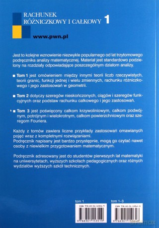 Rachunek rózniczkowy i całkowy (Tom 1) - G.M. Fichtenholz [KSIĄŻKA]