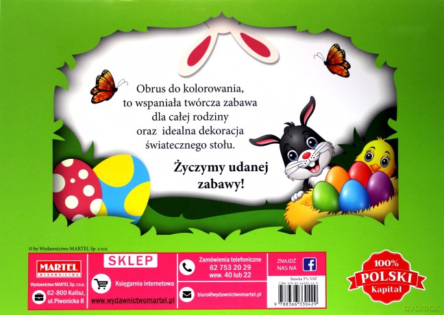 Wielkanoc - obrus do kolorowania - Adamska-Rzepka Aleksandra [KSIĄŻKA]