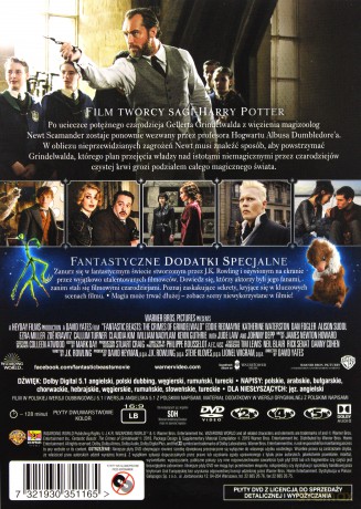 Fantastyczne Zwierzęta: Zbrodnie Grindelwalda [2DVD]