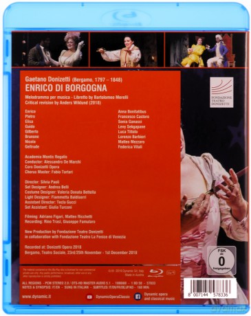 Coro Donizetti Opera: Gaetano Donizetti: Enrico Di Borgogna (Melodramma Per Musica) [Blu-Ray]