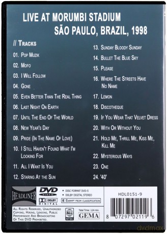 U2: Sao Paulo Brazil 98 [DVD]