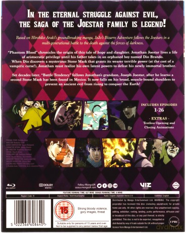 Jojos Bizarre Adventure One: Phantom Blood / Battle Tendency (Eps 1-26) [Blu-Ray]
