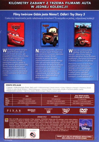 Auta Kolekcja: Auta / Auta 2 / Złomka bujdy na resorach (Disney Pixar) [BOX] [3DVD]