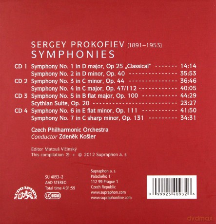 Czech Po: Prokofiev/Symphonies Nos 1-7 [4CD]