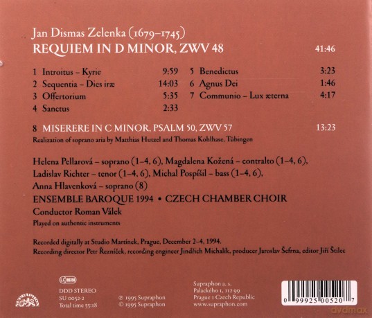 Ensemble Baroque: Zelenka - Requiem In D Minor [CD]