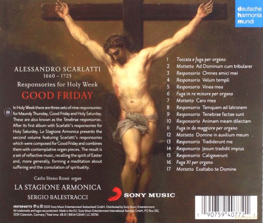 La Stagione Armonica: A. Scarlatti: Responsories for the Holy Week: Good Friday [CD]