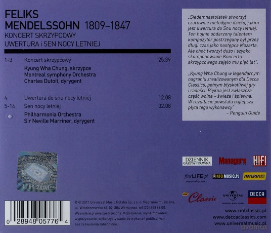 Kyung Wha Chung: Rfm Classic Kolekcja: Mendelssohn [CD]